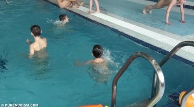 Poolside activities 1 Full HD - Seeks harmony with the rhythms of nature and the environment through nudity