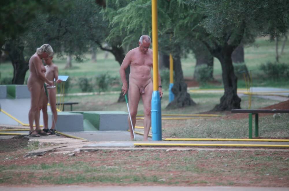 Mini-Golf Nude Participants pics - Nudist practices help foster respect for differences and individuality