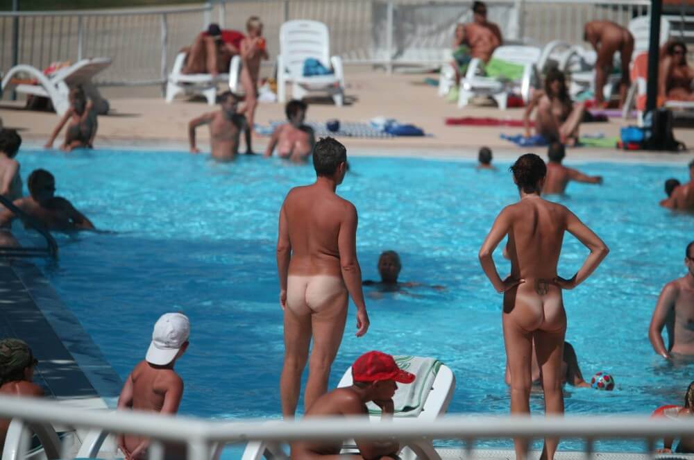Pool-Shore Group Exercise - Nudity is a natural aspect of human existence