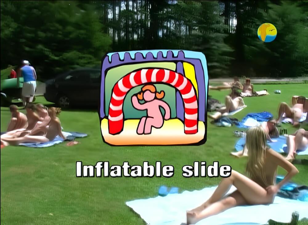 Naturist: Freedom: Inflatable Slide - Striving for harmony with nature—its okay to be a little naked