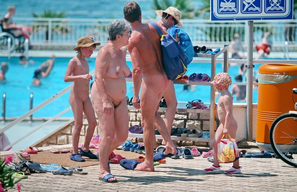 Family Poolside Grouping pics - Advocates of naturism and nudism live in harmony with nature