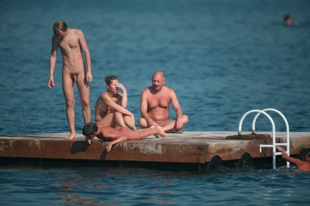 Naturist Family Water Slab pics - Nudism helps people overcome their insecurities