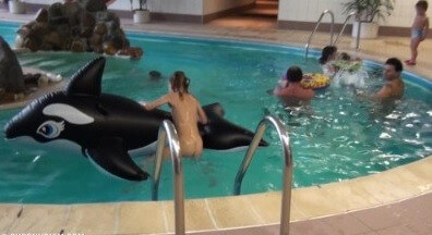 Indoor dolphin ride Full HD - Nudity as an expression of natural beauty